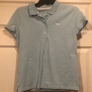 Talbots - MP - Light Mint, 4 Button Collared Polo with Embroidered Dragonfly